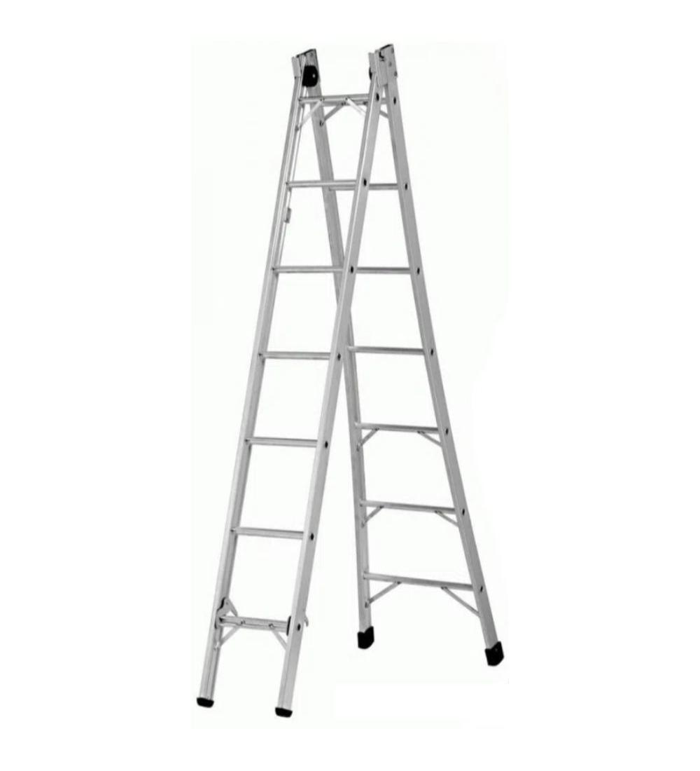 ESCALERA EXTENSIBLE ALUMINIO 2X7 PELDAÑOS ALUSTEP P007